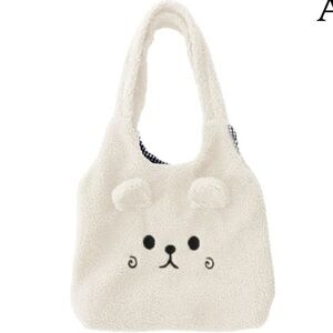 82. Kawaii Harajuku Winter Style Bear Tote Bag